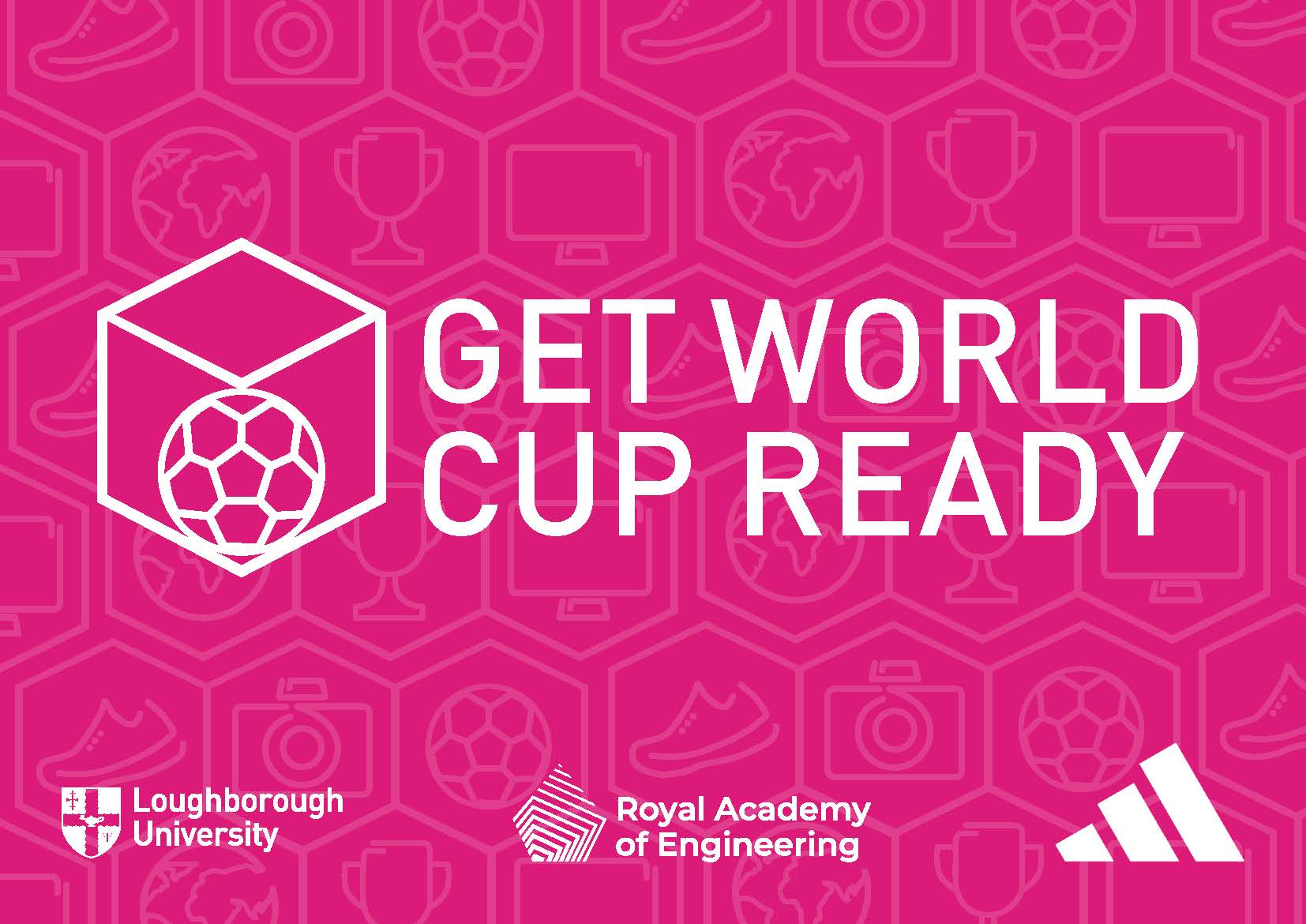 Get World Cup Ready on a pink background